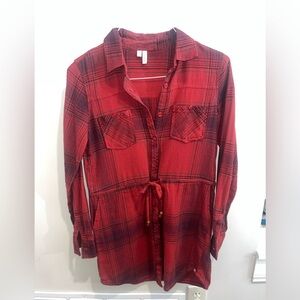 Element Red and Black Plaid Flannel Dress